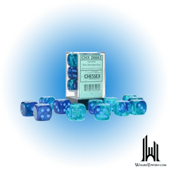 Gemini - Poly Blue-Blue/Light Blue Luminary 16mm Dice